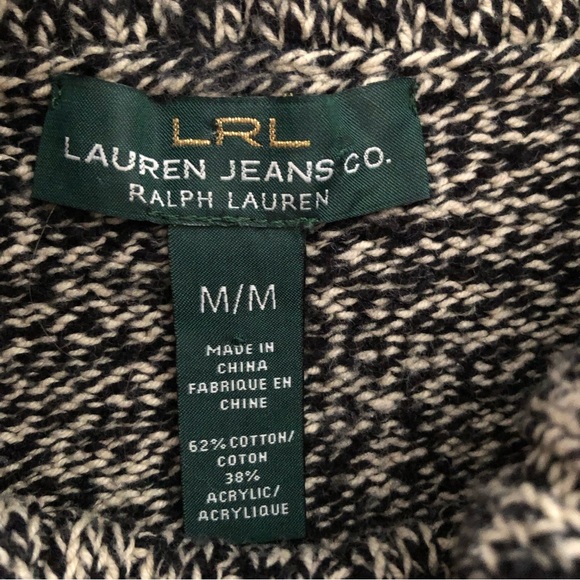 Lauren Ralph Lauren Women’s Chunky Cowl Neck Pullover Sweater, Black Tan Medium - Picture 7 of 7